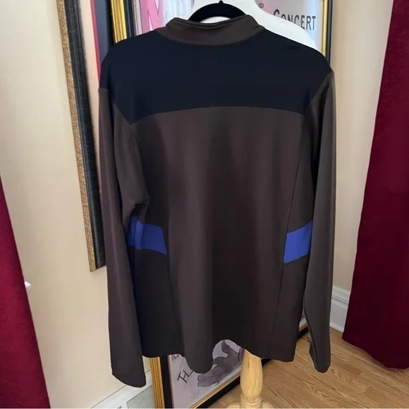 Running Room 1/4 Zip Pullover Size XL Blue Black Performance Training Jacket